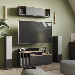 Lowboard Betti Anthrazit/Sonoma 120 x 49.9 cm mit 1 Tür Vicco