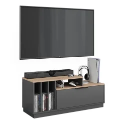 Lowboard Betti Anthrazit/Sonoma 120 x 49.9 cm mit 1 Tür Vicco