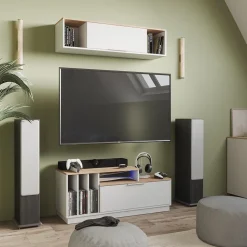 Lowboard Betti Weiß/Sonoma 120 x 49.9 cm mit 1 Tür Vicco