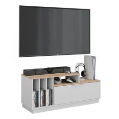 Lowboard Betti Weiß/Sonoma 120 x 49.9 cm mit 1 Tür Vicco