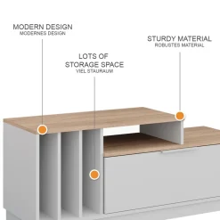 Lowboard Betti Weiß/Sonoma 120 x 49.9 cm mit 1 Tür Vicco
