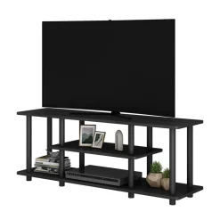 Lowboard Cesaro Schwarz 110 x 41.5 cm mit offenen Regalen Vicco