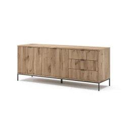 Lowboard Eliza Viking Oak 150 x 60 cm mit 3 Schubladen, 2 Türen Vicco