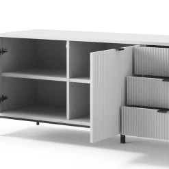 Lowboard Eliza Weiß 150 x 60 cm mit 3 Schubladen, 2 Türen Vicco