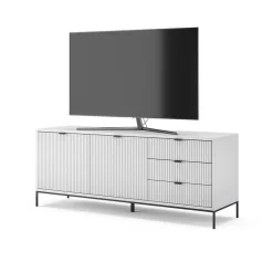 Lowboard Eliza Weiß 150 x 60 cm mit 3 Schubladen, 2 Türen Vicco