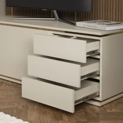 Lowboard Linette Cashmere 135 x 70 cm mit 2 Türen und 3 Schubladen Vicco