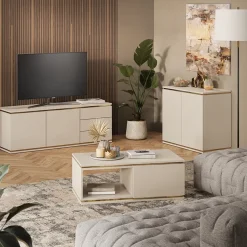 Lowboard Linette Cashmere 135 x 70 cm mit 2 Türen und 3 Schubladen Vicco