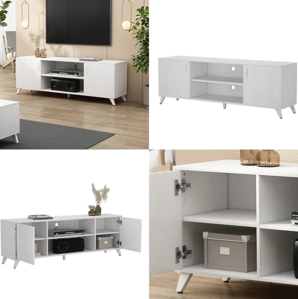 Lowboard Maceio Weiß 160 x 54.5 cm mit 2 Türen Vicco