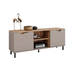 Lowboard Marelle Greige/Artisan 150 x 60 cm mit 2 Türen Vicco