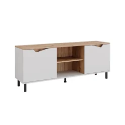 Lowboard Marelle Weiß/Artisan 150 x 60 cm mit 2 Türen Vicco