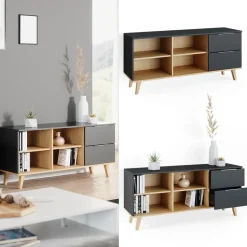 Lowboard Nautica Anthrazit 134 x 61 cm Vicco