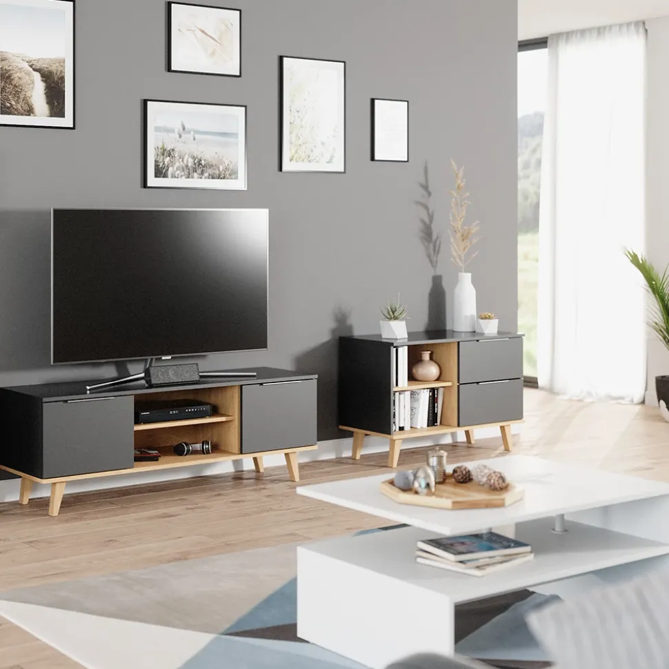 Lowboard Nautica Anthrazit 90 x 61 cm Vicco