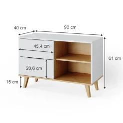 Lowboard Nautica Weiß 40 x 61 cm Vicco