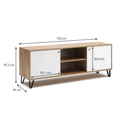 Lowboard Nizza Artisan-Eiche 150 x 55.2 cm Vicco