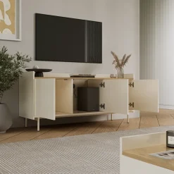 Lowboard Velina Creme 140 x 63 cm mit 3 Türen Vicco