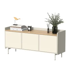 Lowboard Velina Creme 140 x 63 cm mit 3 Türen Vicco