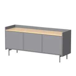 Lowboard Velina Grau 140 x 63 cm mit 3 Türen Vicco