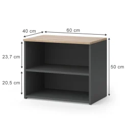 Lowboard Wido Anthrazit/Sonoma 60 x 50 cm mit 2 Fächern Vicco
