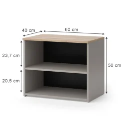 Lowboard Wido Greige 60 x 50 cm mit 2 Fächern Vicco