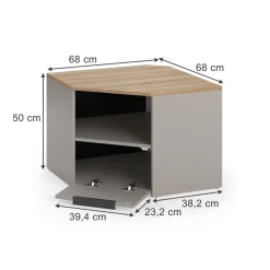 Lowboard Wido Greige 68 x 50 cm Vicco