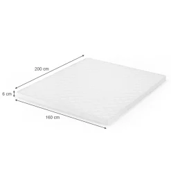 Matratzenschoner Weiß 160 x 200 cm Waschbar, Atmungsaktiv Vitalispa