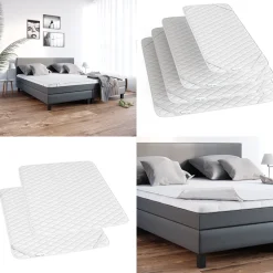 Matratzenschoner Weiß 160 x 200 cm Versteppung Vitalispa