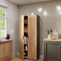 Mehrzweckschrank Frank Anthrazit/Goldkraft Eiche 80 x 183.8 cm Vicco