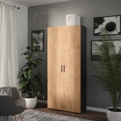 Mehrzweckschrank Ingo Anthrazit/Goldkraft Eiche 80 x 183.8 cm Vicco