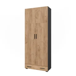 Mehrzweckschrank Ingo Anthrazit/Goldkraft Eiche 80 x 201.2 cm mit Schubladenmodul Vicco