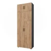 Mehrzweckschrank Ingo Anthrazit/Goldkraft Eiche 80 x 223.8 cm mit Schrankaufsatz Vicco