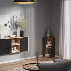 Midischrank Benno Anthrazit 31.6 x 70.5 cm mit offenen Ablagen Vicco