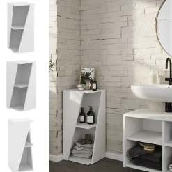 Midischrank Benno Weiß 31.6 x 70.5 cm mit offenen Ablagen Vicco