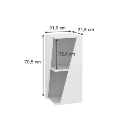 Midischrank Benno Weiß 31.6 x 70.5 cm mit offenen Ablagen Vicco