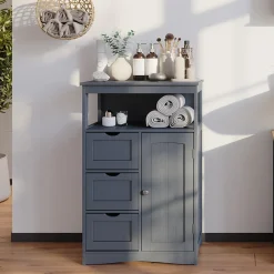 Midischrank Bianco Grau 56 x 86.5 cm Vicco