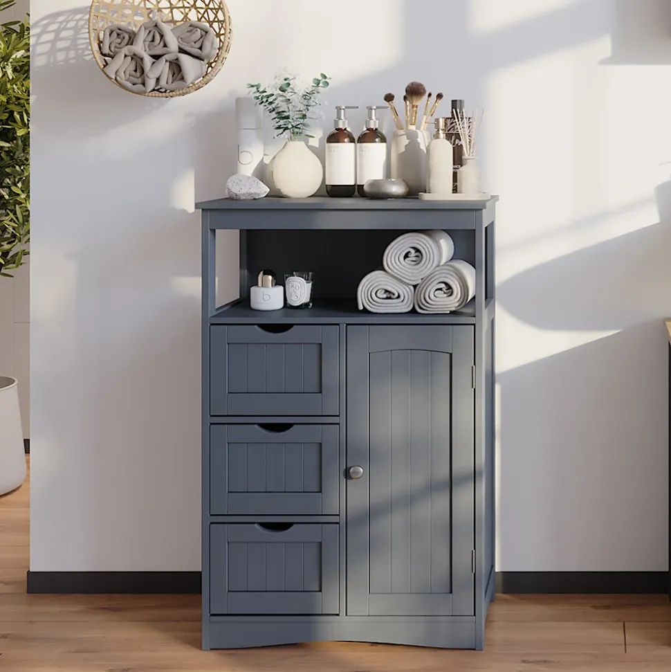 Midischrank Bianco Grau 56 x 86.5 cm Vicco