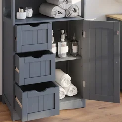 Midischrank Bianco Grau 56 x 86.5 cm Vicco