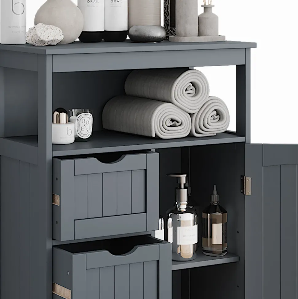 Midischrank Bianco Grau 56 x 86.5 cm Vicco