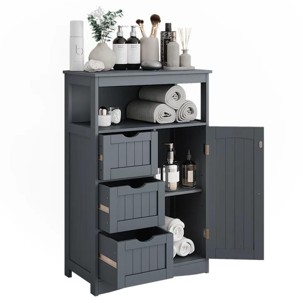 Midischrank Bianco Grau 56 x 86.5 cm Vicco