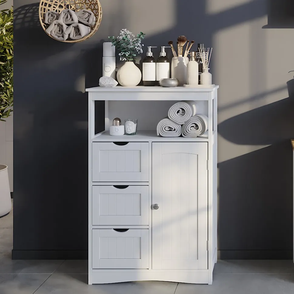 Midischrank Bianco Weiß 56 x 86.5 cm mit Schubladen Vicco