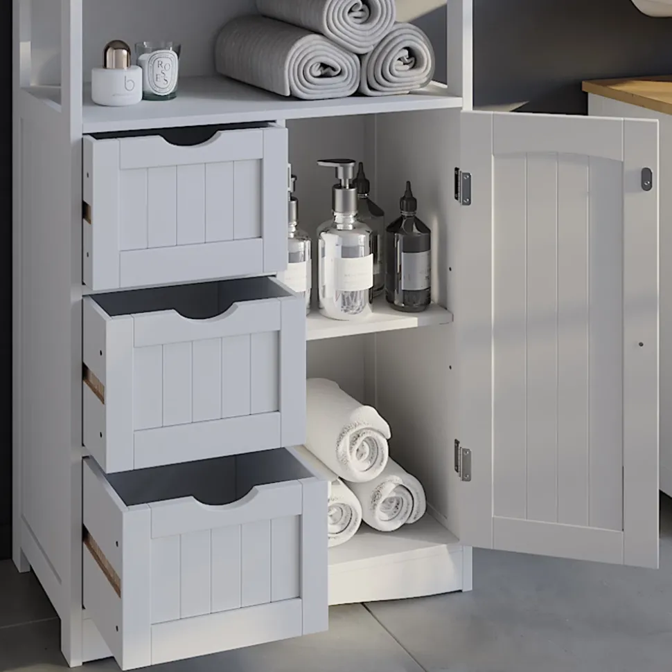 Midischrank Bianco Weiß 56 x 86.5 cm mit Schubladen Vicco