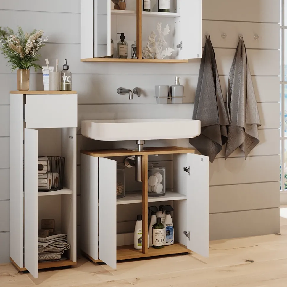 Midischrank Didi Weiß/Artisan 30 x 97 cm mit Schublade Vicco