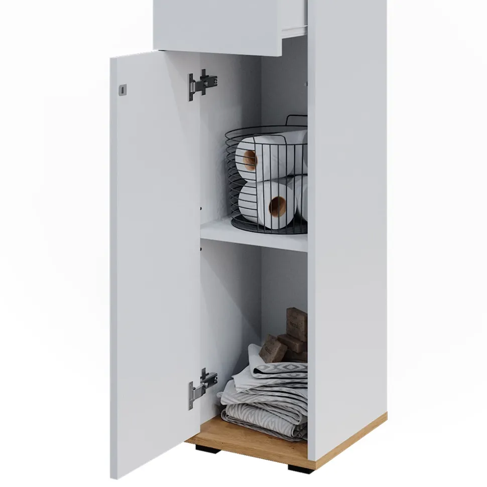 Midischrank Didi Weiß/Artisan 30 x 97 cm mit Schublade Vicco