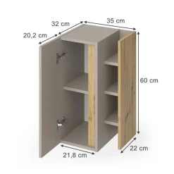 Midischrank Edelin Cashmere 35 x 60 cm mit 3 Ablagefächern Vicco