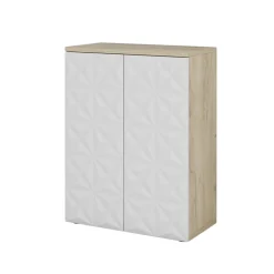 Midischrank Edge Weiß 60 x 79.5 cm mit 2 Türen und 3 Fächer Vicco