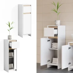 Midischrank Emma Weiß/Sonoma 30 x 95 cm Vicco