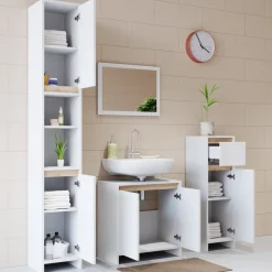 Midischrank Emma Weiß/Sonoma 30 x 95 cm Vicco