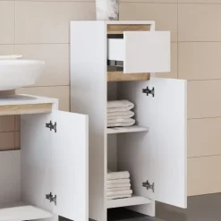 Midischrank Emma Weiß/Sonoma 30 x 95 cm Vicco