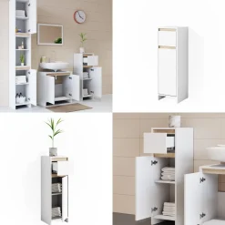 Midischrank Emma Weiß/Sonoma 30 x 95 cm Vicco