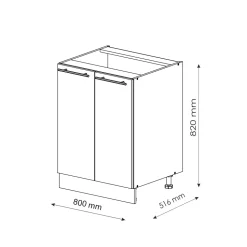 Midischrank Fame-Line Anthrazit 80 x 82 cm mit Regal, ohne Arbeitsplatte Vicco