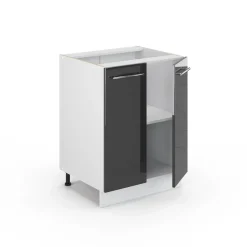 Midischrank Fame-Line Anthrazit Hochglanz 60 x 82 cm ohne Arbeitsplatte Vicco